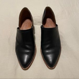 Madewell Black Leather Cut-out Booties